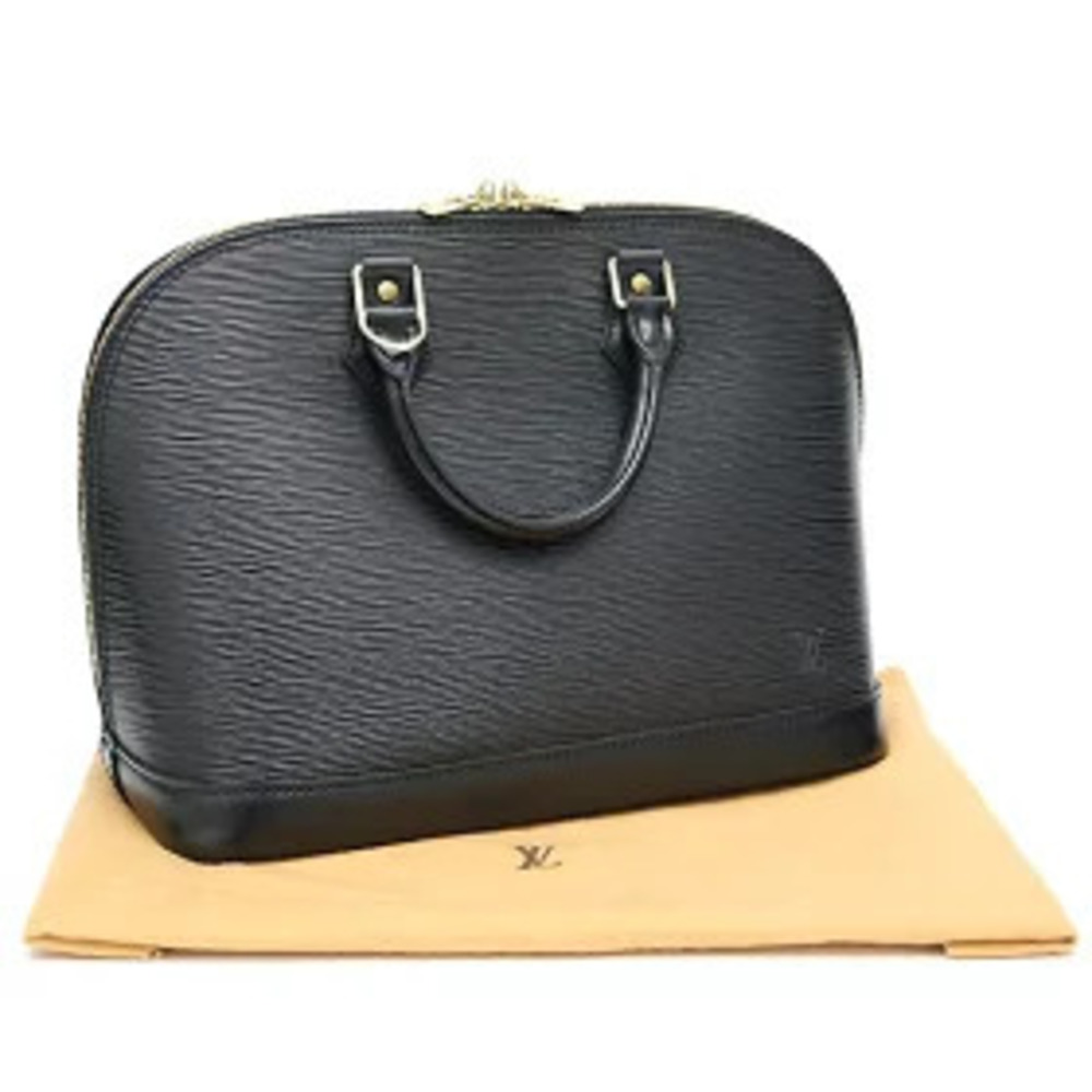Louis Vuitton Alma Noir Black Epi Leather Handbag Shoulder Bag Black LV - Picture 2 of 2